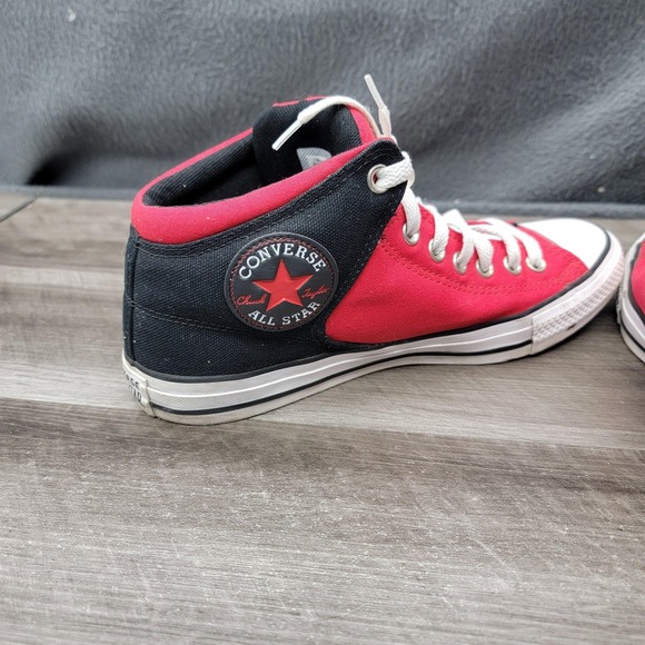 Converse Chuck Taylor All Star Shoes Mens Size 9 Red Black Mid Top 169110F - Picture 5 of 8